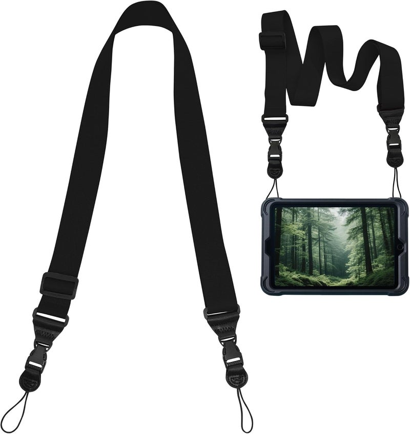 ATLRGISL Adjustable iPad Binocular Camera Strap, Comfortable Shoulder Strap Nylon Neck Lanyard for iPad/Samsung Tablet Case,Crossbody Laptop Luggage Bag(Black) - Image 1